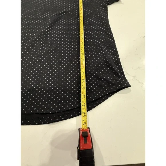 BYLT Shirt Mens Large Black T-Shirt Drop Cut Grey Polka Dot Lux Stretch Gym - Picture 7 of 8